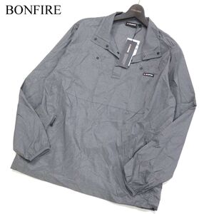 【新品 22SS】 BONFIRE ボンファイア 通年 軽量・撥水★ ナイロン プルオーバー ジャケット Sz.L　メンズ グレー アウトドア　I3T00719_7#O