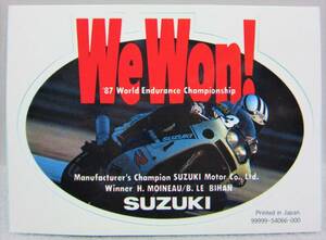 たぶん1980年代頃のステッカー◎8.SUZUKI WeWon!