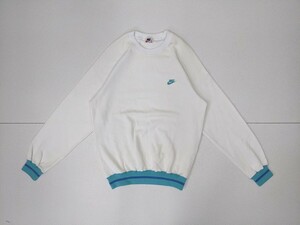 13．NIKE TENNIS 80s 90s ヴィンテージ ナイキ テニス 希少タグ ロゴ スウォッシュ スウェット シャツ トレーナー リブライン メンズM x305