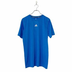 adidas 半袖 ロゴ プリント Tシャツ XL ライトブルー シルバー アディダス シンプル スポーツ 古着卸 アメリカ仕入 a508-5906