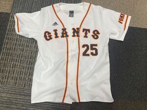 美品　読売 GIANTS ジャイアンツ 村田 25 adidas アディダス スポーツ ウェア 野球 レプリカ ユニフォーム ホワイト