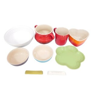 【LE CREUSET ルクルーゼ】食器 おまとめ マグカップ 小皿/プレート 箸置き etc 現状品 キッチン用具/インテリア★7927