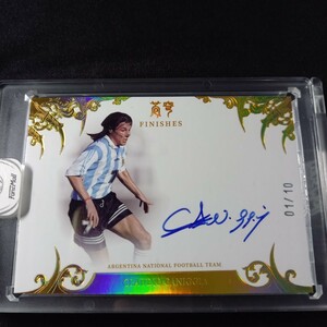 【10シリ】クラウディオ・カニーヒア (OnCard) AUTO 　2022 Fansmall Argentina Soaring Finishes Claudio Caniggia GOLD 直書きサイン