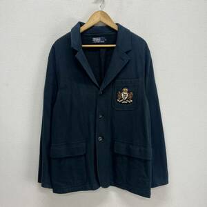 POLO RALPH LAUREN ポロ ラルフローレン 3B シングル ワッペン付 テーラードジャケット スウェット ブレザー L 10119350