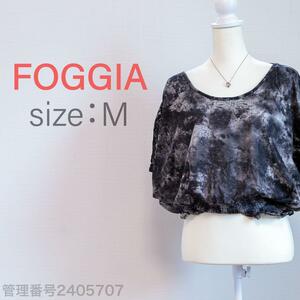 【送料無料】FOGGIA(フォッジア) フレンチスリーブレース袖　ウエストゴム入りプルオーバー　トップス