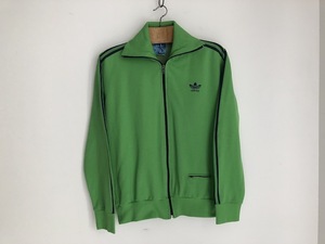 アディダス ヴィンテージジャージ レアカラー VERT グリーン フランス製 adidas 70s 初期 VENTEX made in FRNCE 青タグ 片ポケット 刺繍