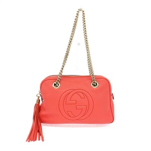 ◆GUCCI グッチ トートバッグ◆308983 コーラルピンク レザー ソーホー インターロッキングG レディース 肩掛け bag 鞄