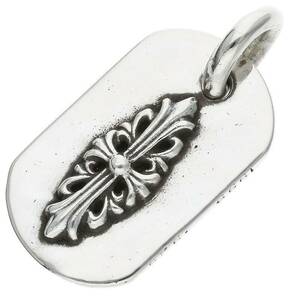 クロムハーツ Chrome Hearts RAISED DOGTAG/レイズドドッグタグ チャーム/シルバーネックレストップ 中古 SS07