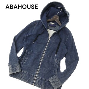 ABAHOUSE アバハウス 通年 スウェット★ ウォッシュ&ダメージ加工 デニム フルジップ フーディー パーカー Sz.2　メンズ　C4T07309_8#I