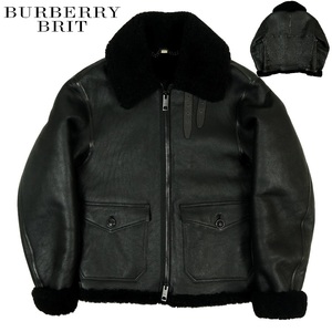 【B646】【最高級】【極美品】BURBERRY BRIT バーバリーブリット フライトジャケット レザージャケット ムートンジャケット