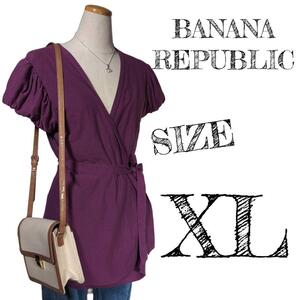 【BANANA REPUBLIC】　ニット　パープル　半袖　ベルト　トップス