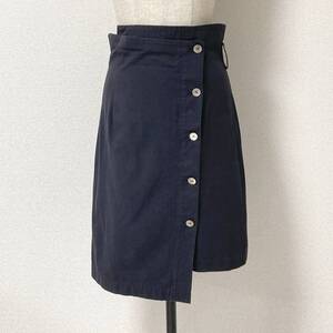 80s tricot COMME des GARCONS ずらし アシンメトリー ボタン タイト スカート ブラック トリココムデギャルソン VINTAGE archive 4040149