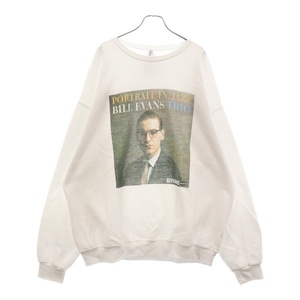 WACKO MARIA ワコマリア 21AW ×BILL EVANS SWEAT SHIRT ビル・エヴァンス フォトプリントクルーネックスウェットトレーナー ホワイト