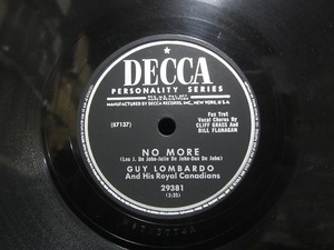 ★☆SP盤レコード NO MORE / PUPALINA ガイ・ロンバード 蓄音機用 中古品☆★[4582]