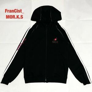 【美品】FranCisT_MOR.K.S.　フランシストモークス　フーディージャケット　ジップアップパーカー　2本ライン　刺繍　定価36,300円　MC2943