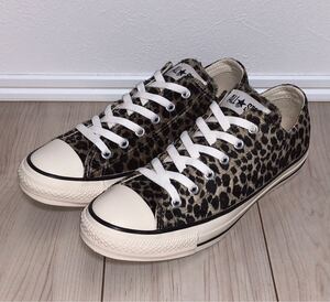 良品 CONVERSE ALL STAR LEOPARDFUR OX 1SD082 26.5cm コンバース オールスター レオパード ファー 豹柄 ヒョウ柄 ブラウン ロー allstar