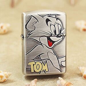 1円 トムとジェリー Tom to Jerry Zippo 真鍮製 ライター ジッポー 立体感 オイルライター 新品 煙グッズ