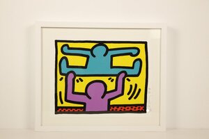 Keith Haring キース・ヘリング Pop Shop I, Plate Ii /1987 直筆サイン入り 額装 現代アート シルクスクリーン 【模写】限定200部