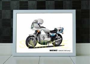 KAWASAKI Z1000 ゴスリン1 MFP デジタルイラスト オートバイ アートA4 カワサキ