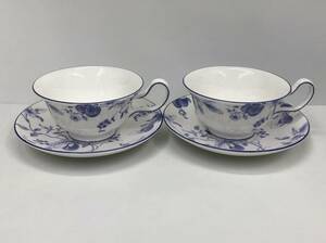 Wedgwood BLUE PLUM ブループラム ティーカップ&ソーサー ピオニー 2客 セット ウェッジウッド 240206