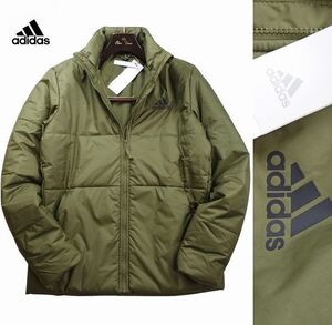 新品 L 秋冬 ゴルフにお勧め adidas GOLF アディダス 中綿 ジャケット パデッド ブルゾン 防寒 アウター ゴルフウェア カーキ