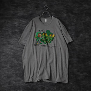 T173 1886 Humble Backyard Pop Print Tee Gray ポップ funky プリント ルーズ クルーネック Tシャツ XL グレー