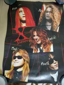 X JAPAN 特大ポスター 1993年 記者会見 83cm×60cm YOSHIKI hide ToshI PATA HEATH