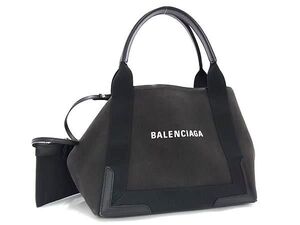 1円 ■美品■ BALENCIAGA バレンシアガ 339933 キャンバス×レザー ポーチ付き トートバッグ ショルダー 肩掛けかばん ブラック系 FG4090