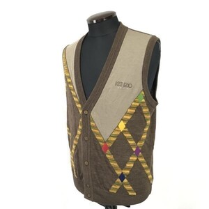 日本製☆ケンゾー ゴルフ/KENZO GOLF☆ニットベスト【3/メンズL/茶/brown】ゴルフウェア/jacket/vest◇mBH334