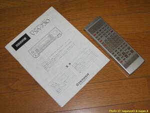 ★ジャンク品★ Pioneer アンプ VSA-750 のリモコン (リモコン型番 CU-VSA011)、VSA-730 の取扱説明書