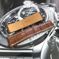 y5【22mm】BREITLING ブライトリング クロコベルト Dバックル用