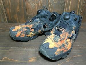 ★Reebok リーボック INSTAPUMP FURY ポンプ フューリー OG フレイム 黒×オレンジ 26.0cm Used 検 ハイテク スニーカー