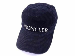 1円 MONCLER モンクレール コットン100％ コーデュロイ ベースボールキャップ 帽子 メンズ レディース ダークネイビー系 FH1719