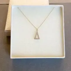 デルタ 三角ダイヤモンドネックレス ゴールド14K