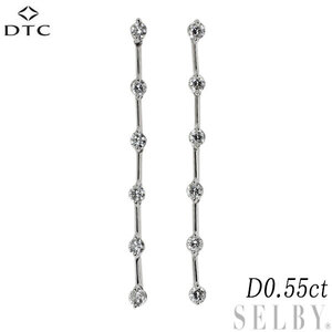 DTC K18WG ダイヤモンド ピアス 0.55ct LINE 新入荷 出品1週目 SELBY