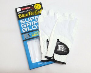 新品★BLUE TEE GOLF★ブルー ティー ゴルフ★BTG-GL004 スーパー グリップ グローブ 2枚組★ルール非公認★白/白★25cm★ゆうパケット