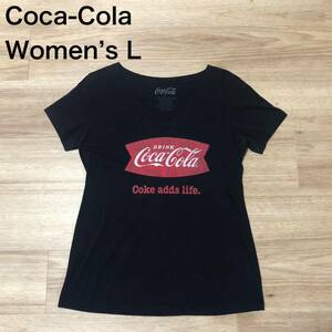 【送料無料】Coca-Cola半袖Tシャツ 黒　レディースLサイズ　コカコーラ