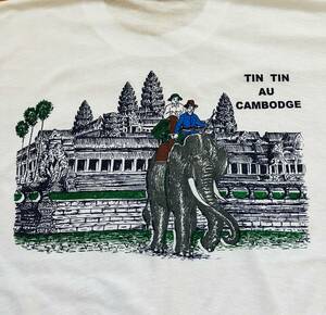 CAMBODIA カンボジア★TIN TIN AU CAMBODGE タンタン？Ｔシャツ！