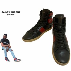 SAINT LAURENT PARIS サンローラン パリス MADE IN ITALY イタリア製 エディスリマン期 SL/02H レザーハイカットスニーカー 43 アーカイブ