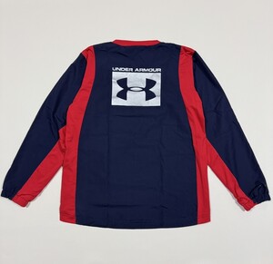 UNDERARMOUR アンダーアーマー 野球 ジュニア 少年用 Vネック 長袖ジャケット Vジャン ウインドブレーカー メッシュライナー ネイビー 160