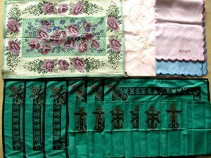 ●激安即決●バラ柄刺繍/中南米土産等、色々10枚セット 未使用●