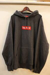 G10★Supreme/シュプリーム 21aw box logo hooded sweatshirt ボックスロゴスウェットフーディー パーカー チャコールグレー メンズXL★