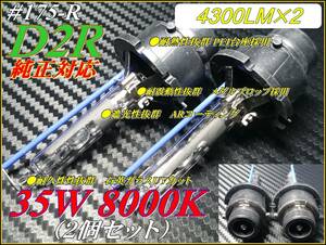 ＃175-R 純正対応モデル 35W 8000K D2R 1球4300Lm ②