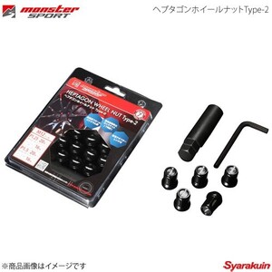 MONSTER SPORT ヘプタゴンホイールナットType-2 ジムニー JB64W M12×P1.25 20pcs テーパー ブラック 684520-0020BK