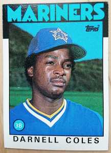 ★来日外国人 コールズ 中日 ドラゴンズ 阪神 タイガース DARNELL COLES TOPPS 1986 メジャーリーグ MLB 大リーグ MARINERS マリナーズ