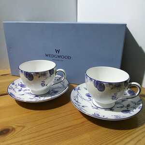 ウェッジウッド【ブループラム　カップ＆ソーサー 2客】WEDGWOOD