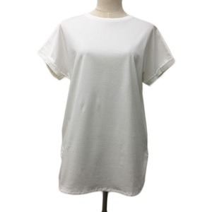 インディヴィ INDIVI Tシャツ カットソー プルオーバー クルーネック 無地 半袖 38 白 ホワイト レディース