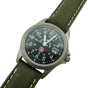 【1円スタート】SWISS MILITARY スイスミリタリー 6-613　6-713 デイト シルバーカラー ラウンド クォーツ メンズ腕時計　③