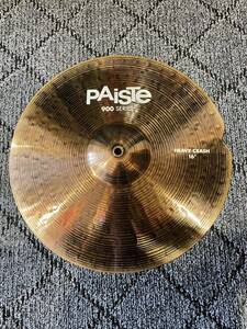 2)PAISTE 900シリーズ heavy CRASH 割れシンバルリペア品 16インチ