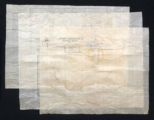 ●紙モノ●『SCREW PROPELLER OF STEAM BOAT』3枚 肉筆図面 蒸気船 戦前 設計図●古書